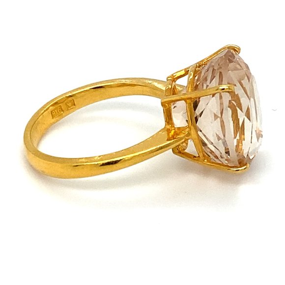 Certified Imperial Topaz 13.56ct Solid 22K Ring - Picture 3 of 8